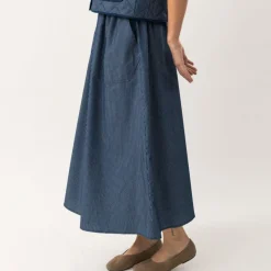 Lollys Laundry nederdel - Akane Maxi dark blue