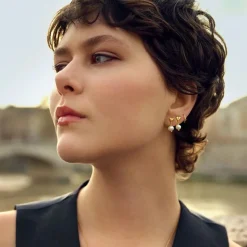 Maanesten øreringe - 9974A Alia guldbelagt