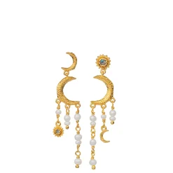 Maanesten øreringe - 9718A Astrea guldbelagt