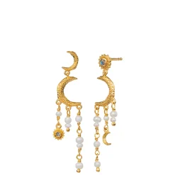 Maanesten øreringe - 9718A Astrea guldbelagt