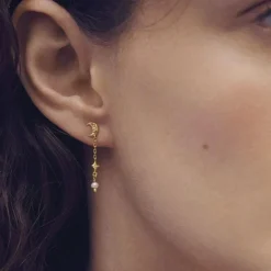 Maanesten øreringe - 10030A Beatrice guldbelagt