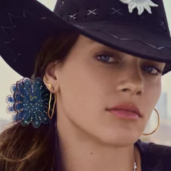 Maanesten øreringe - 9863A Echo Grande guldbelagt