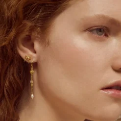 Maanesten øreringe - 9944A Eunice guldbelagt