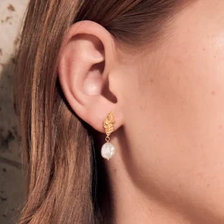 Maanesten øreringe - 9698A Frigg guldbelagt