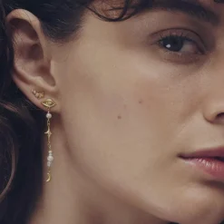 Maanesten øreringe - 10044A Minna guldbelagt