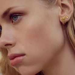 Maanesten øreringe - 10059A Rouge guldbelagt