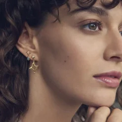 Maanesten øreringe - 10031A Roxy guldbelagt