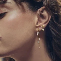 Maanesten øreringe - 10027A Sonata guldbelagt