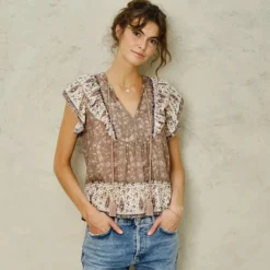 M.A.B.E bluse - Bani Print Frill multi