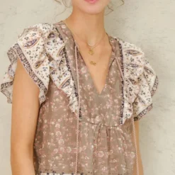 M.A.B.E bluse - Bani Print Frill multi