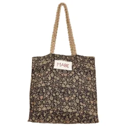 M.A.B.E taske - Blockprint And Jute Tote sort
