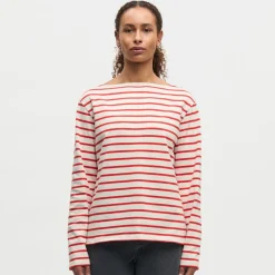Mads Nørgaard bluse - Pablo Gabi LS vanilla ice/fiery red