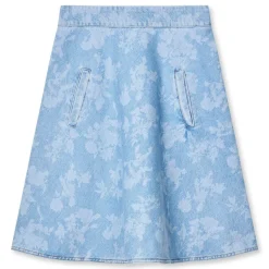 Mads Nørgaard nederdel - Art Denim Stelly light denim/ink flower