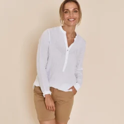 Mos Mosh bluse - Danna Linen white