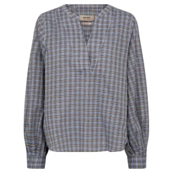 Mos Mosh bluse - Yen Check ultramarine