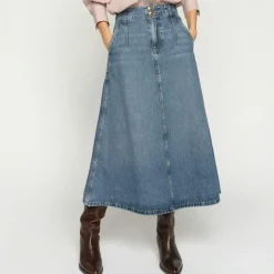 Mos Mosh nederdel - Leala Denim mid blue