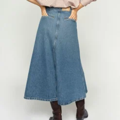 Mos Mosh nederdel - Leala Denim mid blue