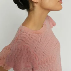 Mos Mosh strik - Ganna Pattern O-neck peachy