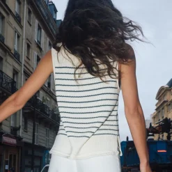 Mos Mosh top - Aubin SL Stripe Knit ecru