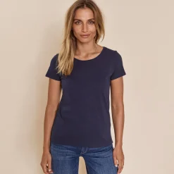 Mos Mosh t-shirt - Arden Organic O-neck navy