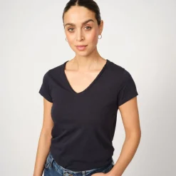 Mos Mosh t-shirt - Tulli V-SS Basic Salute navy