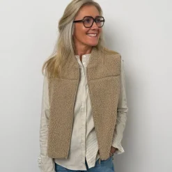 Mos Mosh vest - Rowe Teddy savannah tan