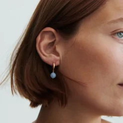 Pernille Corydon øreringe - E-321 Blue Sky guldbelagt