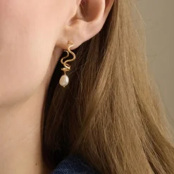 Pernille Corydon øreringe - E-015 Small Bay guldbelagte