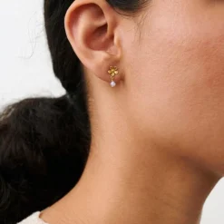 Pernille Corydon ørestikker - E-370 Moonstone Poppy guldbelagt
