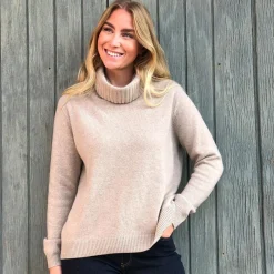 Rosas strik - L-52 Lux Roll Neck beige melange