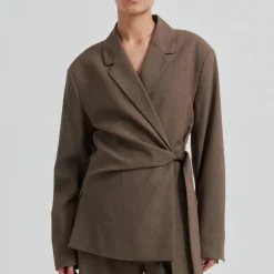 Second Female blazer - Dakota Wrap mid brown melange