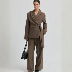 Second Female blazer - Dakota Wrap mid brown melange