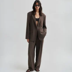 Second Female bukser - Lino chocolate brown