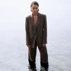 Second Female bukser - Lino chocolate brown