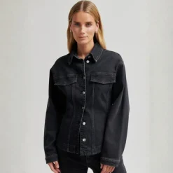 Second Female jakke - Halliot Denim black denim