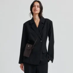 Second Female taske - Verla Leather Phone chocolate plum