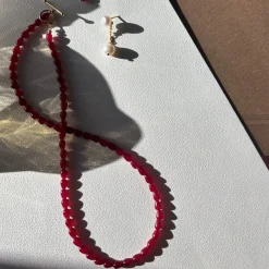 Stine A halskæde - 2061 Love Drop burgundy