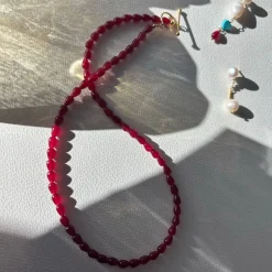 Stine A halskæde - 2061 Love Drop burgundy