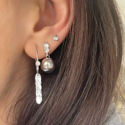 Stine A ørering - 1338 Big Dot Creol W. Splash sølv