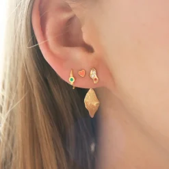 Stine A ørering - 1181 Coral Petit Love Heart Coral Enamel guldbelagt