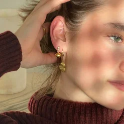 Stine A ørering - 1341 Hook W. Golden Reflection Moon guldbelagt