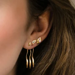 Stine A ørestik - 1253 Petit Ile De L'amour with stones guldbelagt