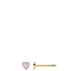 Stine A ørestik - 1181 Petit Love Heart light pink enamel guldbelagt