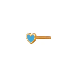 Stine A ørestik - 1181 Petit Love Heart light blue enamel guldbelagt