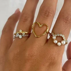 Stine A ring - 4054 Funky Heart guldbelagt