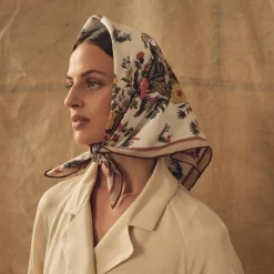 Tapis Noir tørklæde - Small Classical Flower Stripe