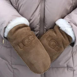 UGG luffer - Sheepskin Embroidered Mittens chestnut